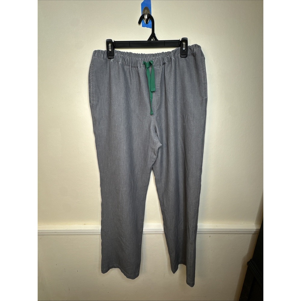 FIGS‎ Men Scrub Pants L Gray Green Tie Pisco Basic 31" Inseam Medical Dr Nurse